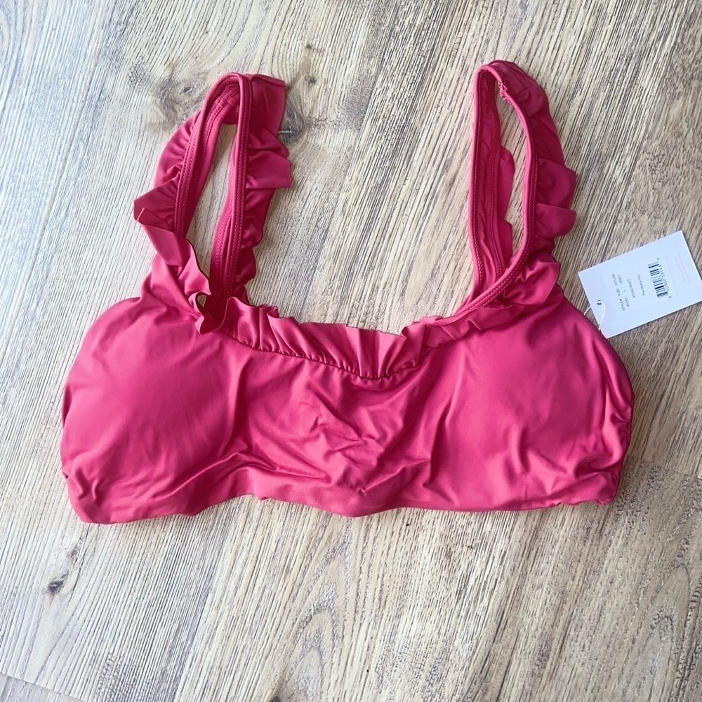 NWT Andie Swim UPF 50 Ruffled The Hydra Bikini Top in Rosette Womens Size Large - Picture 6 of 10